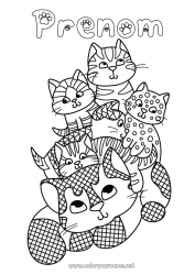 Coloriage à personnaliser Mandala Maman Mamie Animal Soeur Frère