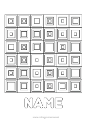 Colouring to customise Children's Activities Decorated Name Geometric Shapes Square