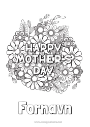 Fargeleggingssiden å tilpasse Blomster Mamma God fest!