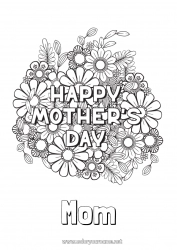 Child coloring page Flowers Mum Happy feast day !