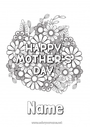 Free coloring Flowers Mum Happy feast day !