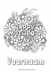 Gratis tekening Bloemen Mama Fijne verjaardag