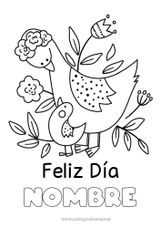 Dibujo libre Mamá Abuela Feliz día de fiesta Pájaro Animales Aves y mamíferos voladores Bebé animal