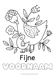 Gratis tekening Mama Oma Fijne verjaardag Vogel Dier Vogels en vliegende zoogdieren Dierenbaby