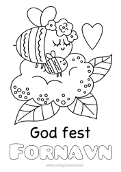 Gratis tegning Blomster Mor Bedstemor God fest Bi Insekter Dyrebaby