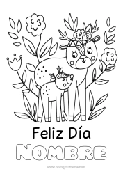 Colorear gratis Mamá Abuela Feliz día de fiesta Animales Cierva Animales del bosque