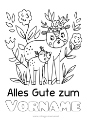 Kinder-Malvorlage Mama Oma Frohes Fest Tier Hirsch Waldtiere