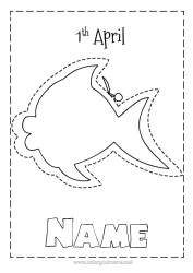 Free colouring Children's activities Fish April Fool's Day Marine or aquatic animals Cutting out for children