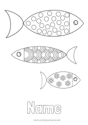 Free colouring Children's activities Fish April Fool's Day Marine or aquatic animals