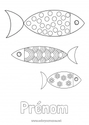 Coloriage gratuit Activités enfants Poisson Poisson d'avril Animaux marins ou aquatique