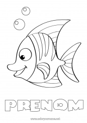 Coloriage gratuit Animal Poisson Poisson d'avril Animaux marins ou aquatique