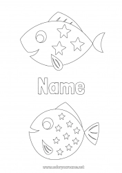 Free coloring Children's activities Fish April Fools' Day Marine or aquatic animals