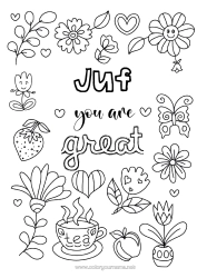 Gratis kleurplaat Bloemen Papa Mama Oma Opa