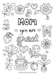 Child coloring page Flowers Dad Mum Grandma Grandpa