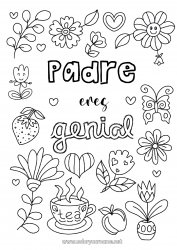 Niño página para colorear Flores Papá Mamá Abuela Abuelo