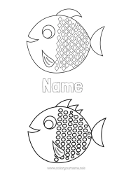 Free colouring Children's activities Fish April Fool's Day Marine or aquatic animals