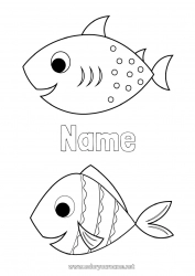 Free coloring Children's activities Fish April Fools' Day Marine or aquatic animals