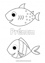 Coloriage gratuit Activités enfants Poisson Poisson d'avril Animaux marins ou aquatique