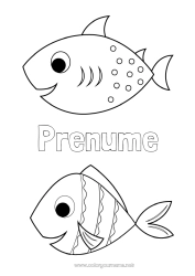 Pagină de colorat personalizată Activități pentru copii Pește Păcăleală de 1 aprilie Animale marine sau acvatice