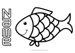 Free colouring Children's activities Animal Fish April Fool's Day Easy colouring pages Marine or aquatic animals