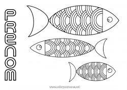 Coloriage gratuit Activités enfants Poisson Poisson d'avril Animaux marins ou aquatique