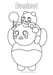 Pagină de colorat gratuită Tată Animal Panda Alte animale din lume