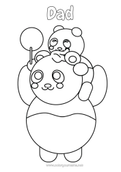 Free colouring Dad Animal Panda Other animals of the world