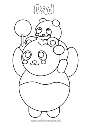 Child coloring page Dad Animal Panda Other animals of the world