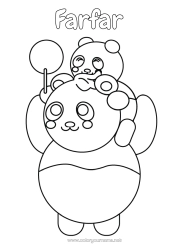 Gratis färgläggning Pappa Djur Panda Andra djur i världen