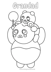 Free colouring Dad Animal Panda Other animals of the world