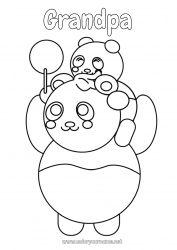 Child coloring page Dad Animal Panda Other animals of the world