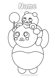 Free colouring Dad Animal Panda Other animals of the world