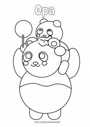 Kinder-Malvorlage Papa Tier Panda Andere Tiere der Welt