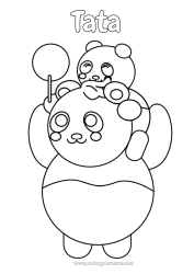 Pagină de colorat gratuită Tată Animal Panda Alte animale din lume