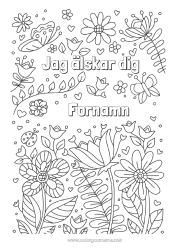 Gratis teckning Blommor Pappa Mamma Mormor Farfar Jag älskar dig. 