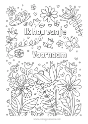 Gratis tekening Bloemen Papa Mama Oma Opa Ik hou van jou 