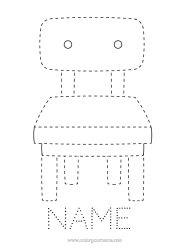 Free colouring Children's activities Connecting points Trace and colour. Chair