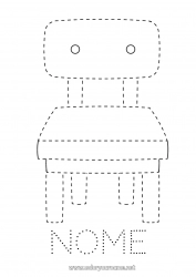 Desenho grátis Atividades para Crianças Ligando os Pontos Rastreie e Pinte Cadeira