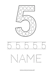 Free drawing Number Children's activities Dot markers Five