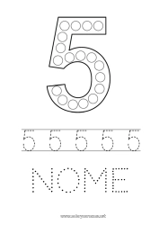 Disegno gratuito Numero Attività per Bambini Marker a punti Cinque