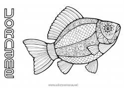 Kostenlose Malvorlage Ruhig und gelassen Mandala Tier Fisch Aprilscherz Komplexe Ausmalbilder Meeres- oder Wasserlebewesen
