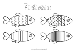 Coloriage gratuit Activités enfants Poisson Poisson d'avril Animaux marins ou aquatique