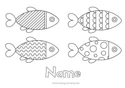 Coloring to customize Children's activities Fish April Fools' Day Marine or aquatic animals