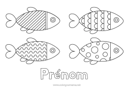 Coloriage gratuit Activités enfants Poisson Poisson d'avril Animaux marins ou aquatique