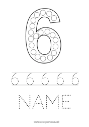 Free coloring Number Children's activities Dot markers Six
