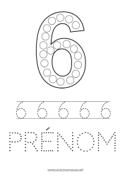 Dessin gratuit Chiffre Activités enfants Marqueurs à points Six