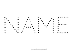 Colouring to customise Children's Activities Connecting Points Decorated Name Alphabet