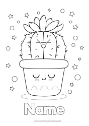 Free colouring Cute Cute Cactus