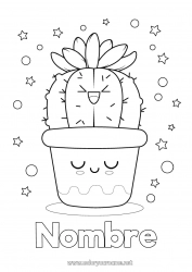 Colorear gratis Lindo Kawaii Cactus