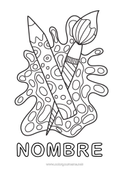 Dibujo libre Arte Pincel Lápiz de color Útiles escolares Portadas de Cuaderno